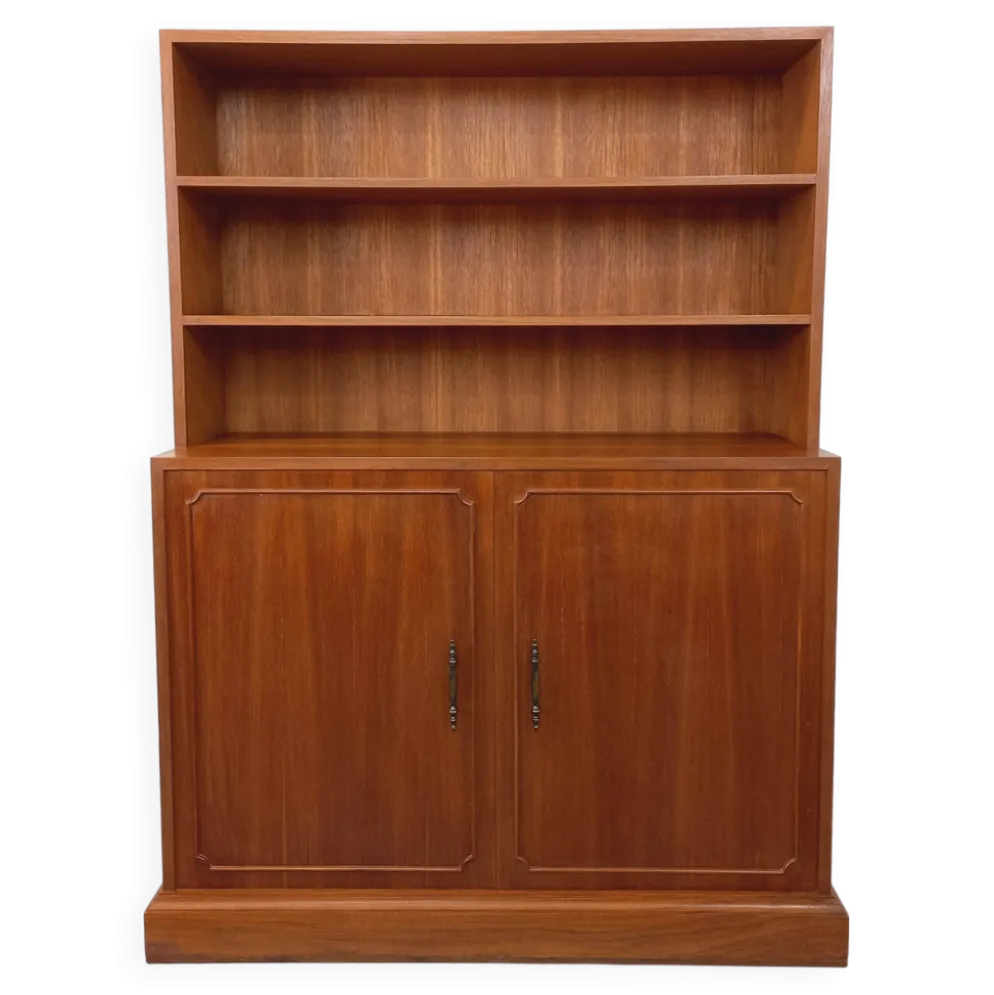 Meuble bibliothèque de rangement vintage en teck des années 60