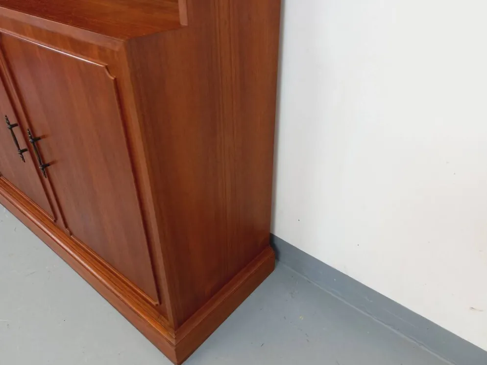 Meuble bibliothèque de rangement vintage en teck des années 60