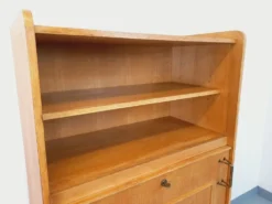 Meuble bibliothèque vintage avec table d’appoint en bois de chêne