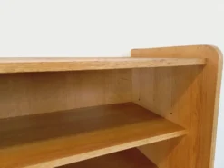 Meuble bibliothèque vintage avec table d’appoint en bois de chêne