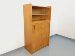 Meuble bibliothèque vintage avec table d’appoint en bois de chêne