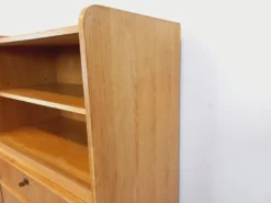 Meuble bibliothèque vintage avec table d’appoint en bois de chêne