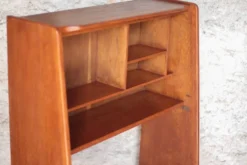 Meuble bois vintage, meuble étagère Roger Landault pour ABC, années 50