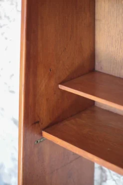 Meuble bois vintage, meuble étagère Roger Landault pour ABC, années 50