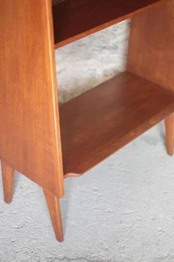 Meuble bois vintage, meuble étagère Roger Landault pour ABC, années 50