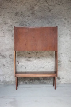 Meuble bois vintage, meuble étagère Roger Landault pour ABC, années 50