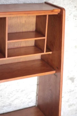 Meuble bois vintage, meuble étagère Roger Landault pour ABC, années 50