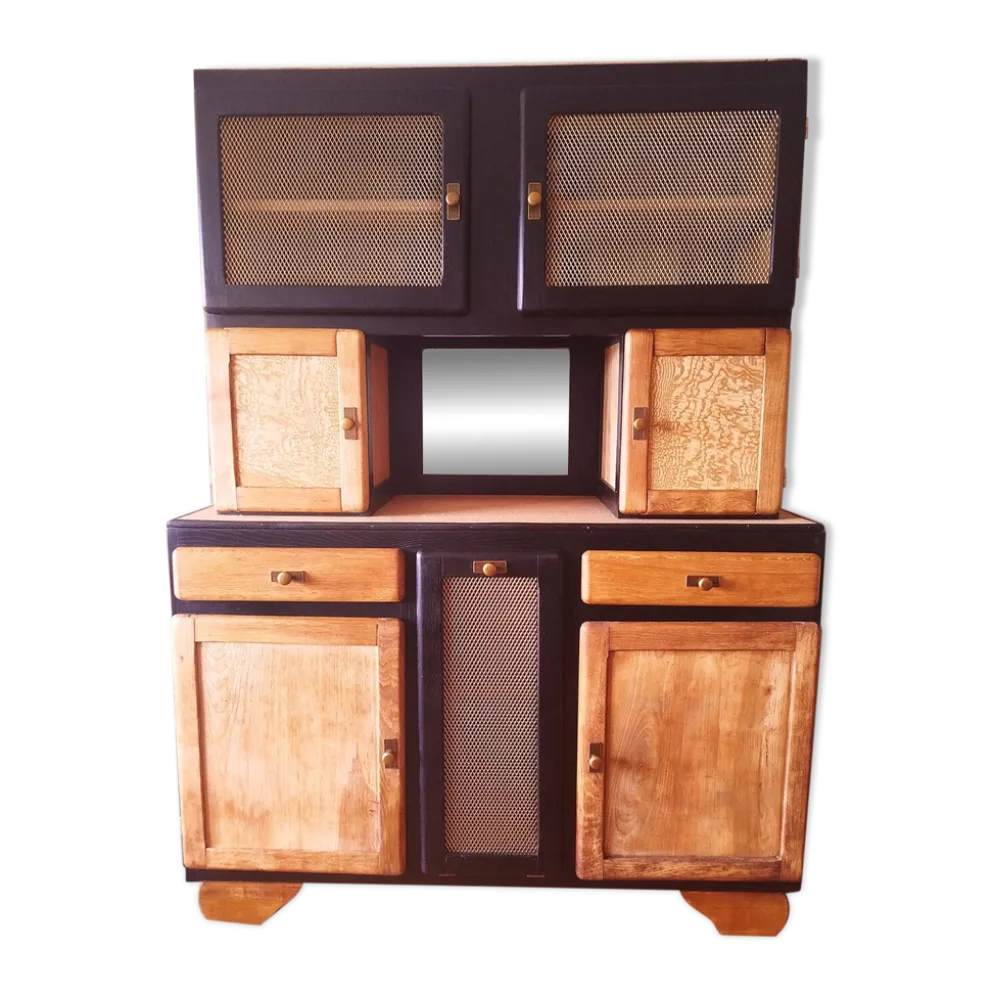 Meuble Buffet Mado vintage année 50 restauré et relooké, chêne massif