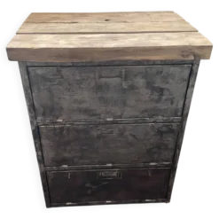 Meuble 3 clapets métal bois
