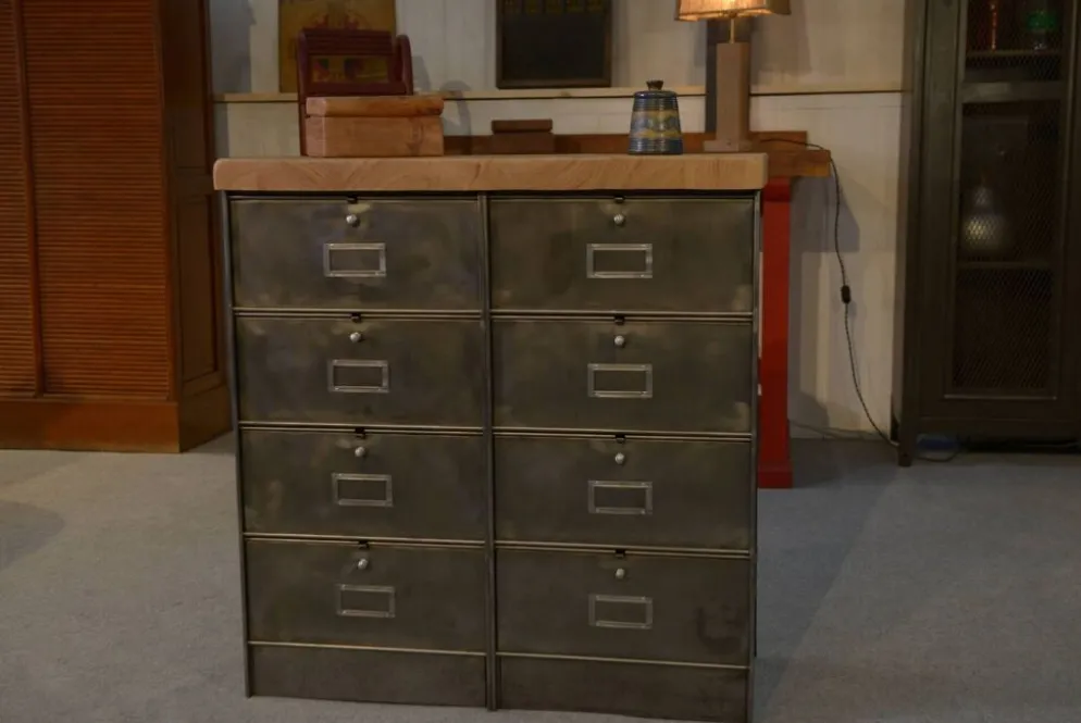 Meuble à clapets Ronéo 2 colonnes 8 clapets travail français vers 1950