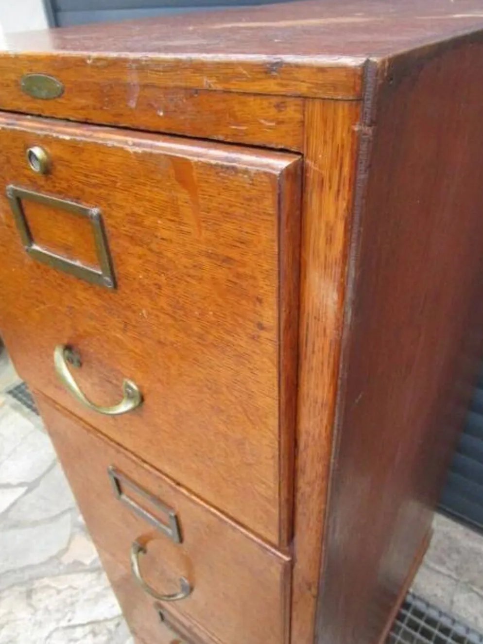Meuble classeur a 4 tiroirs ancien en chêne