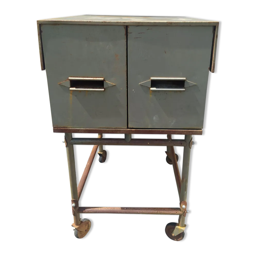 Meuble classeur, caisson à tiroir industriel vintage