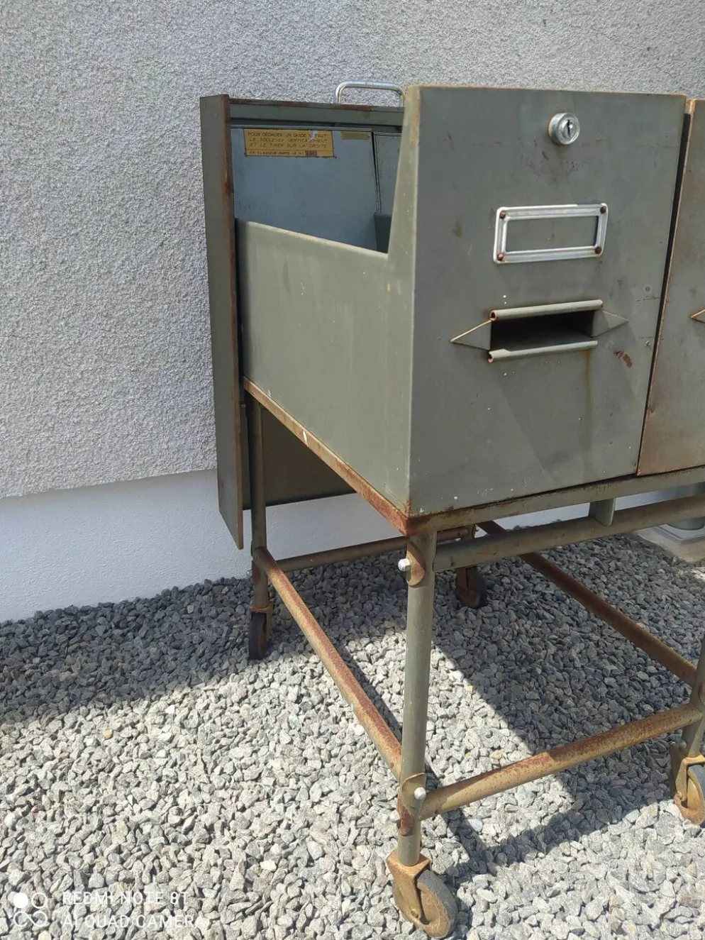 Meuble classeur, caisson à tiroir industriel vintage