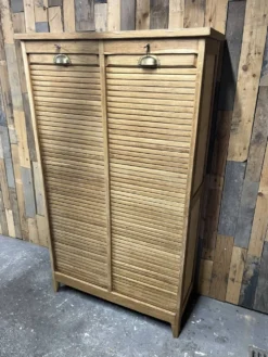 Meuble classeur à rideau double chêne