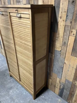 Meuble classeur à rideau double chêne