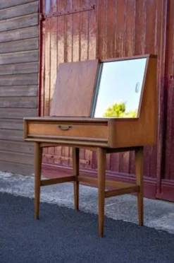 Meuble coiffeuse, meuble scandinave, bureau, console, meuble design, 50's