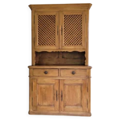 Meuble 2 corps buffet vaisselier bois massif pitchpin