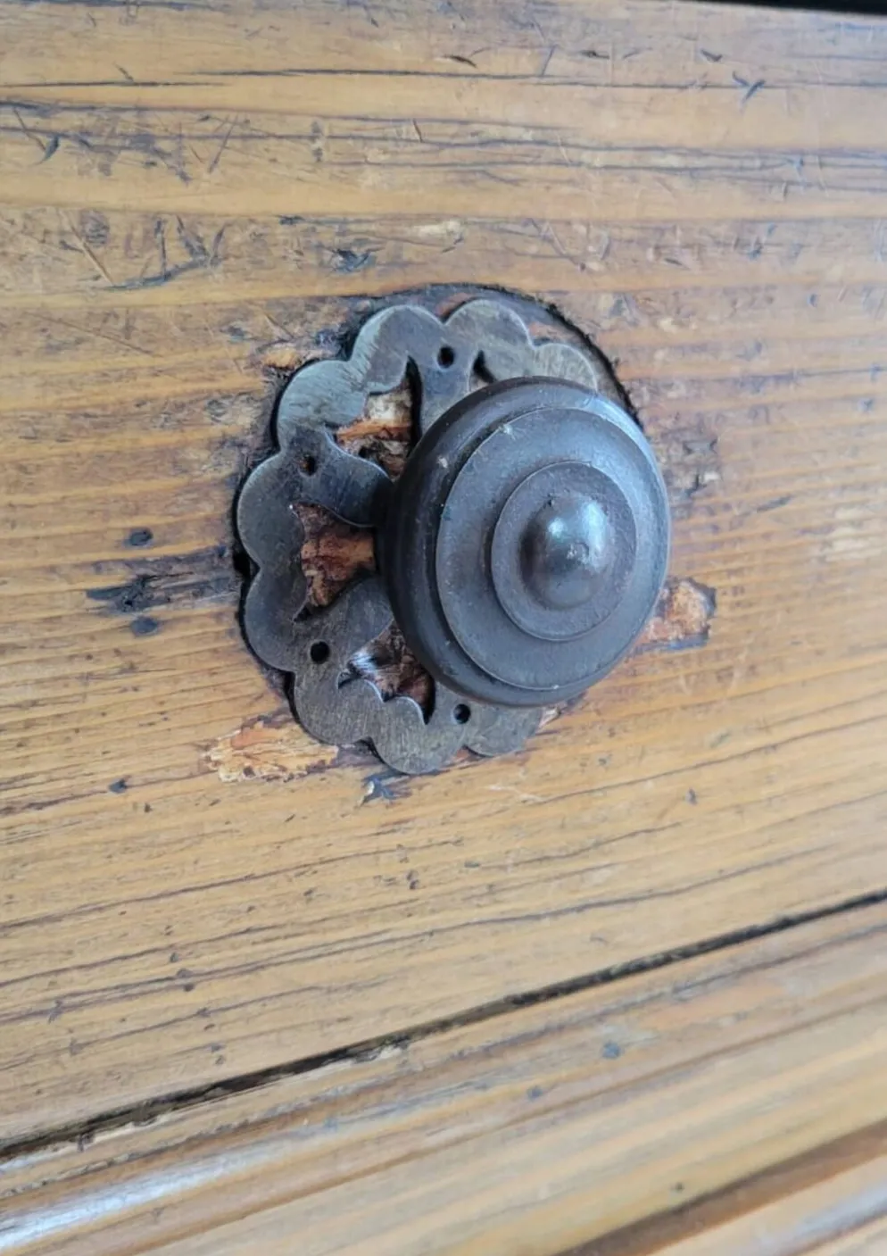 Meuble 2 corps buffet vaisselier bois massif pitchpin
