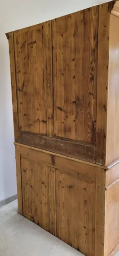 Meuble 2 corps buffet vaisselier bois massif pitchpin