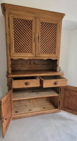 Meuble 2 corps buffet vaisselier bois massif pitchpin