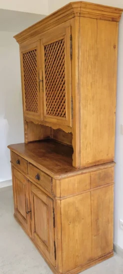 Meuble 2 corps buffet vaisselier bois massif pitchpin