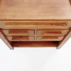 Meuble à couture en bois des années 1960 tiroirs recto/verso