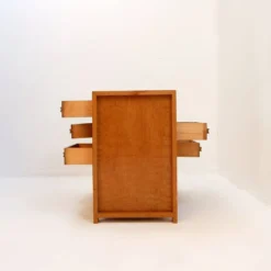 Meuble à couture en bois des années 1960 tiroirs recto/verso