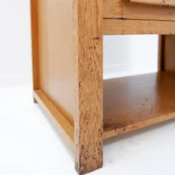 Meuble à couture en bois des années 1960 tiroirs recto/verso