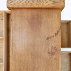 Meuble à couture en bois des années 1960 tiroirs recto/verso