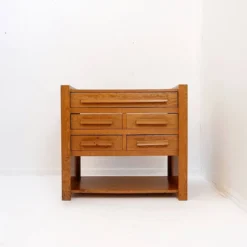 Meuble à couture en bois des années 1960 tiroirs recto/verso