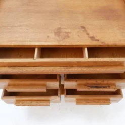 Meuble à couture en bois des années 1960 tiroirs recto/verso