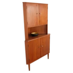 Meuble d'angle vintage danois rétro des années 1960, en teck.