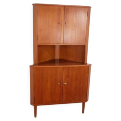 Meuble d'angle vintage danois rétro des années 1960, en teck.