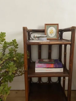 Meuble d’appoint étagère bibliothèque en rotin