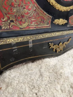 Meuble d’appui Napoléon III en marqueterie Boulle, bronze et marbre