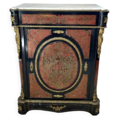 Meuble d’appui Napoléon III en marqueterie Boulle, bronze et marbre