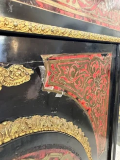Meuble d’appui Napoléon III en marqueterie Boulle, bronze et marbre
