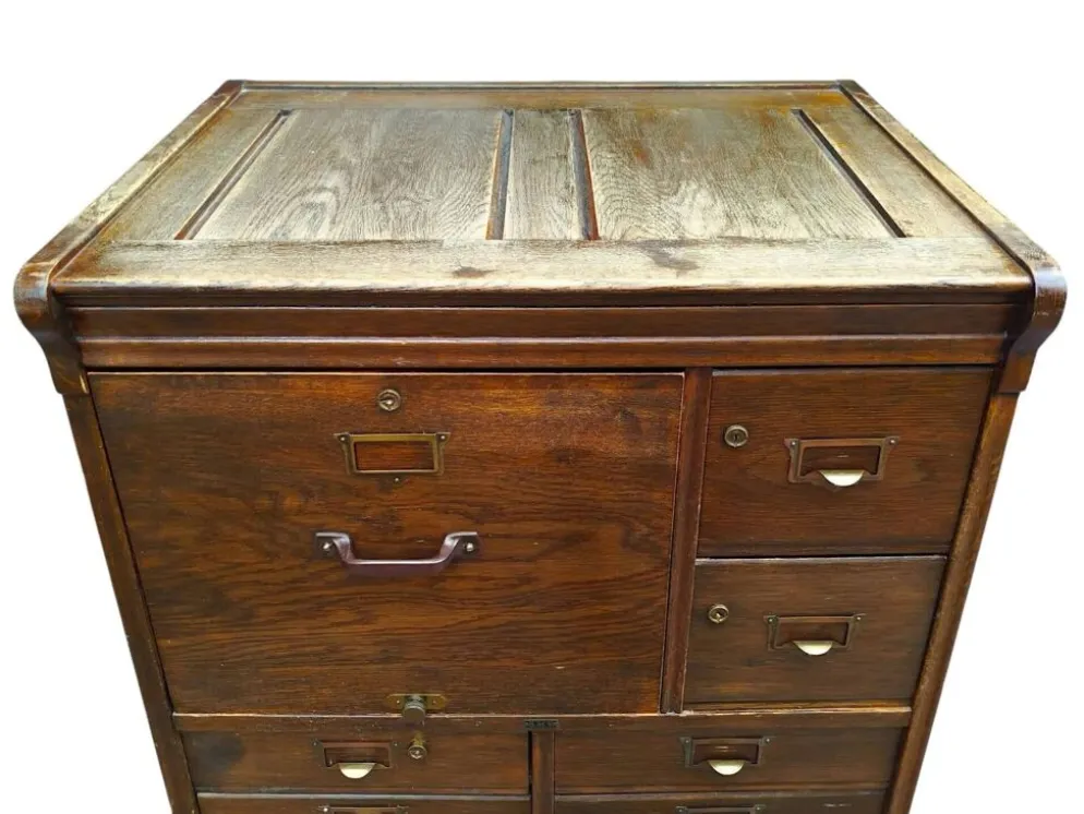 Meuble d'archives en chêne S.M.V., Danemark années 1920–40