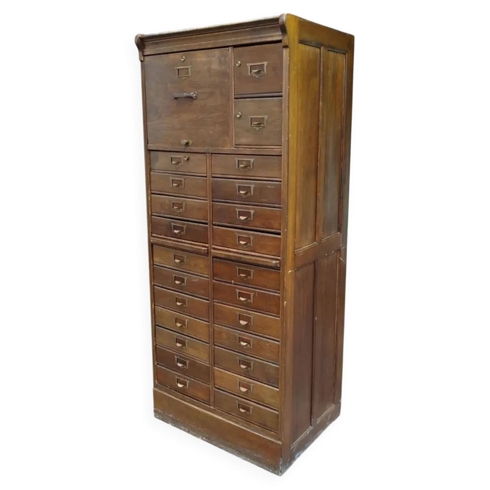 Meuble d'archives en chêne S.M.V., Danemark années 1920–40