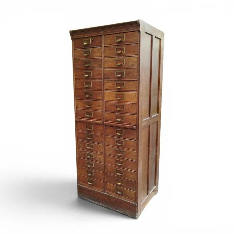 Meuble d'archives en chêne S.M.V., Danemark années 1920–40