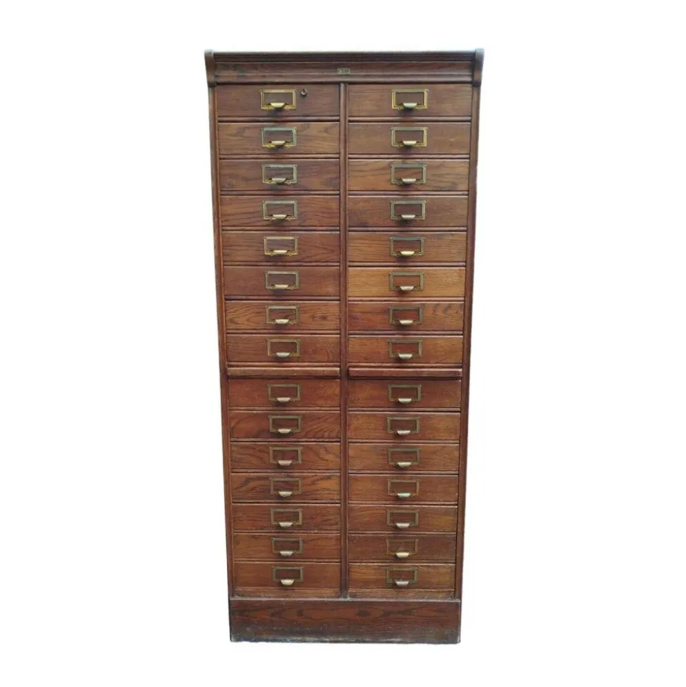 Meuble d'archives en chêne S.M.V., Danemark années 1920–40