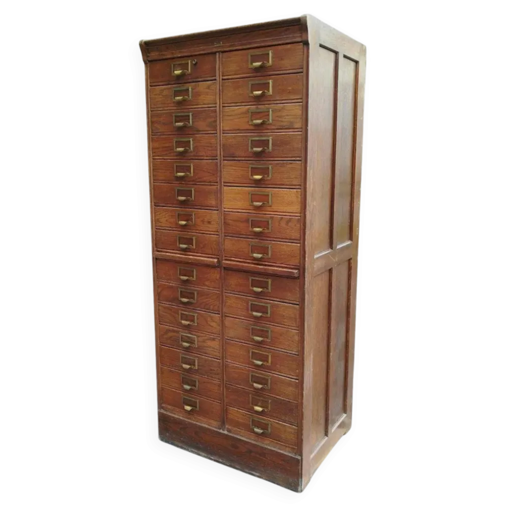 Meuble d'archives en chêne S.M.V., Danemark années 1920–40