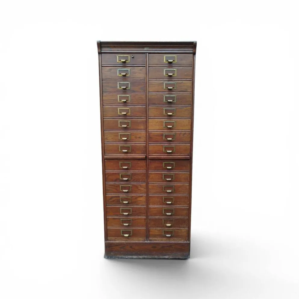 Meuble d'archives en chêne S.M.V., Danemark années 1920–40