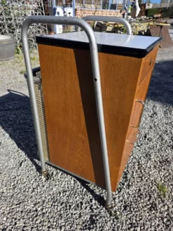 Meuble de bureau médical ETS Hordoir en chêne des années 60