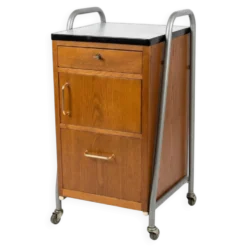 Meuble de bureau médical ETS Hordoir en chêne des années 60