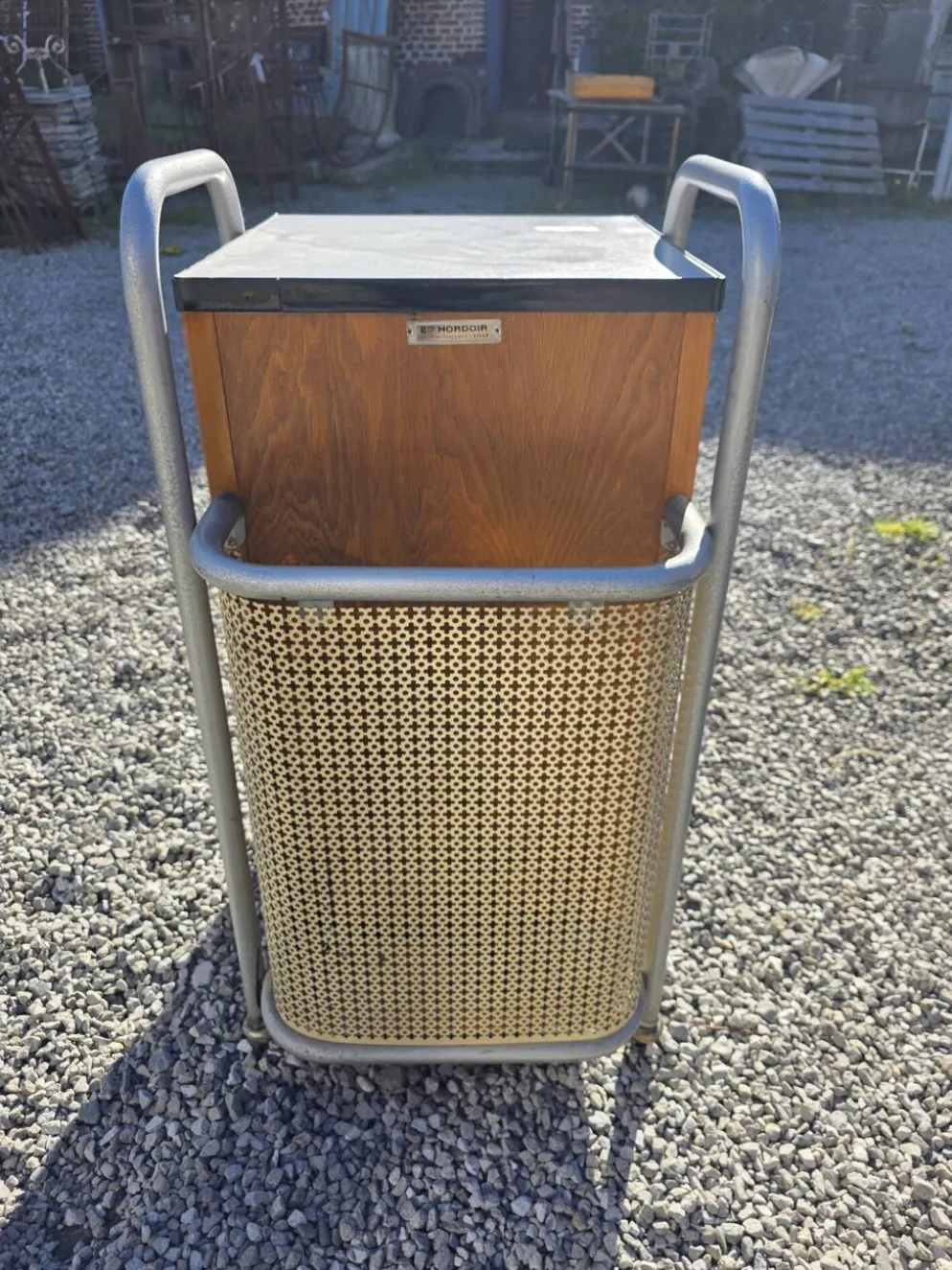 Meuble de bureau médical ETS Hordoir en chêne des années 60