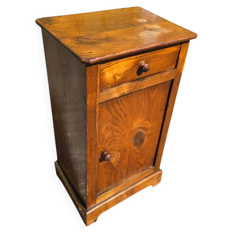 Meuble de chevet rustique ancien en bois massif