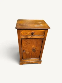 Meuble de chevet rustique ancien en bois massif