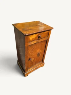 Meuble de chevet rustique ancien en bois massif