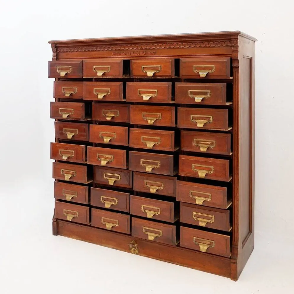 Meuble de Classement à tiroirs en acajou 32 tiroirs « Shannon » - 1890/1900